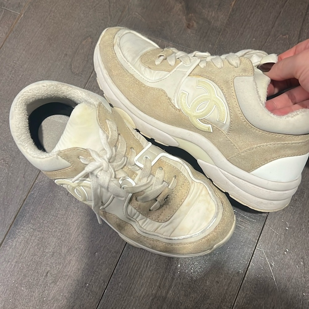 Chanel white  sneakers ! Size 38 !!